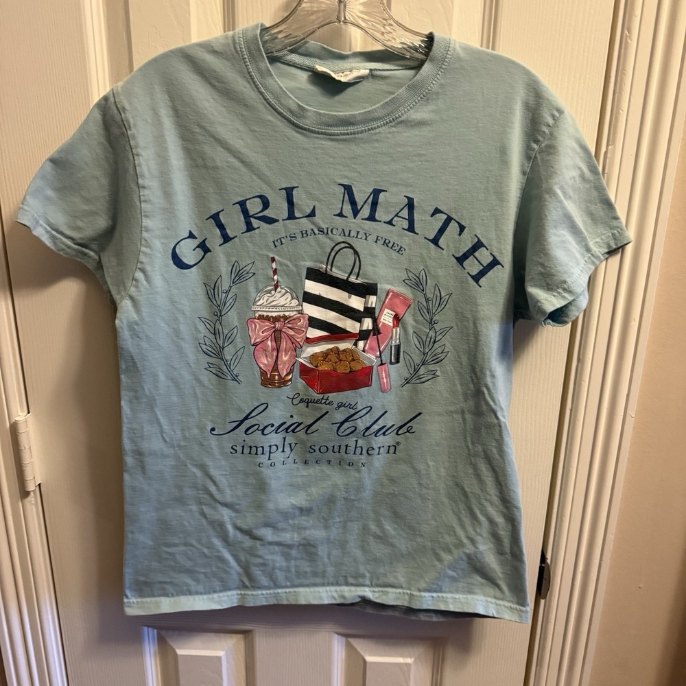 Simply Southern Girl Math Social‎ Club Coquette Graphic Tee Shirt Small